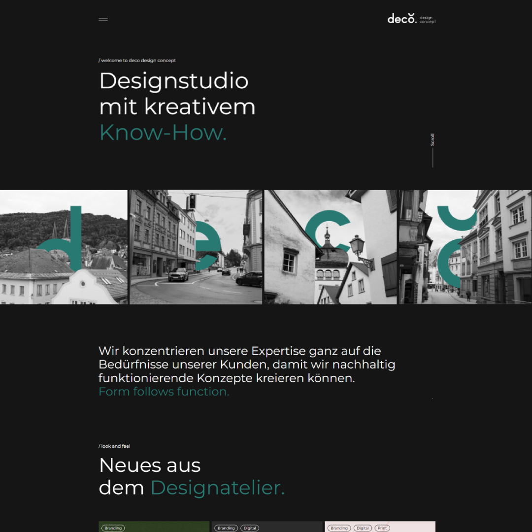 Titelbild vom DECO Design Concept Webseiten-Projekt