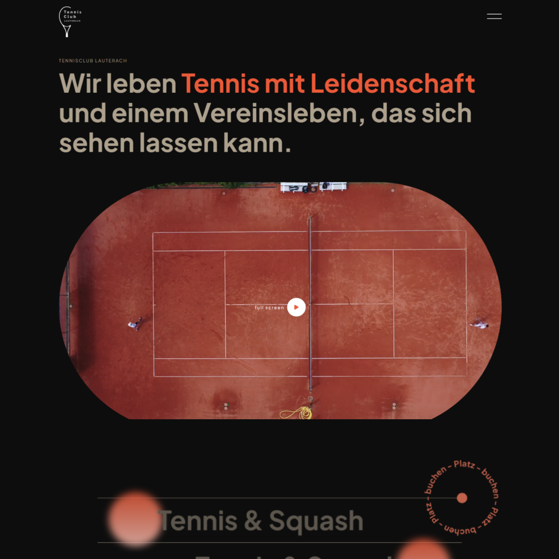 Titelbild vom TC Lauterach Webseiten-Projekt